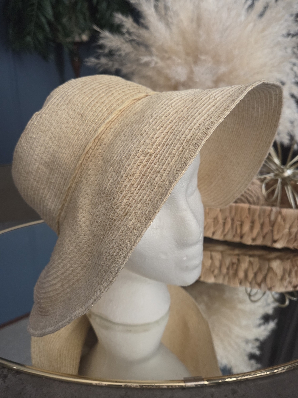 August Hats Luxe Neutral Sun Hat Wide Brim Beach Vacation Hat